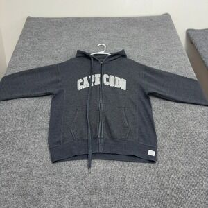 Cuffy's Zip Hoodie Mens L Charcoal Cotton Blend Cape Cod Massachusetts Casual